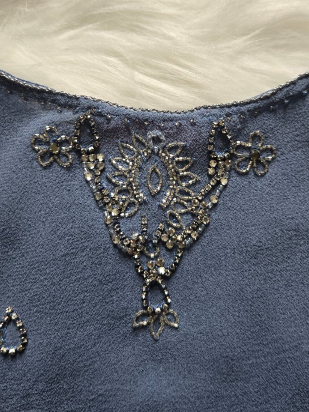 Matthew‎ Williamson Sleeveless Beaded Embellished Top Blue - Picture 8 of 11